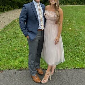 Blush pink Tulle Midi dress